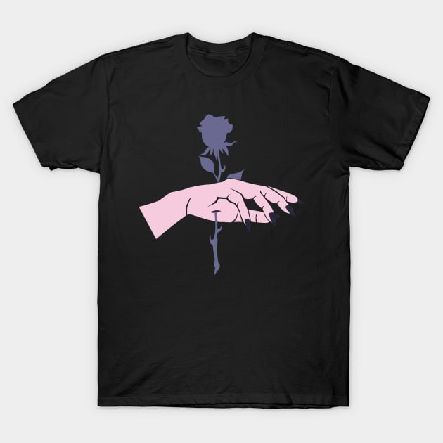 Hand & rose. T-Shirt by candelanieto